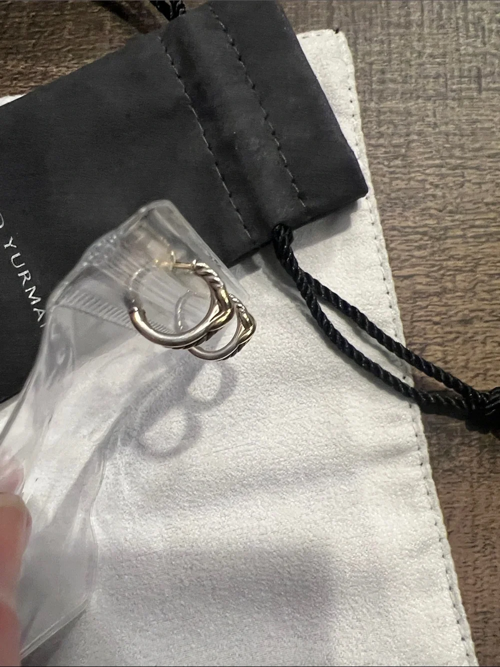 David Yurman Petite X Hoop Sterling Silver & 18kt gold earrings 12.6mm